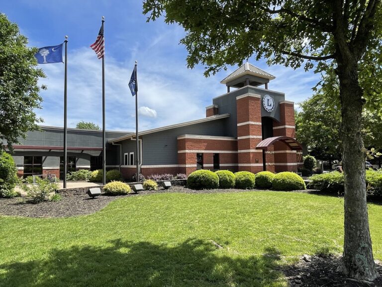 Outside of a school building